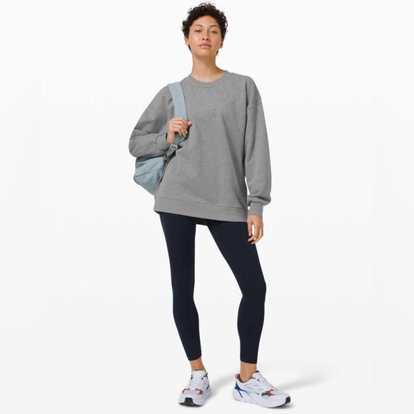 Lululemon Perfectly Oversized Crew in Heathered Core Medium Grey - Picture 3 of 8